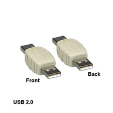 KNTK USB 2.0 Type A Male to Male Adapter Coupler PC Laptop HDD Charge Data picture