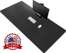 Protector de escritorio extragrande, de piel sintética impermeable (negro) NUEVO picture