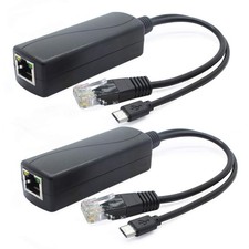 2 Pack 5V PoE Splitter 48V To 5V 2.4A Micro USB Adapter IP Camera AVPS051 picture