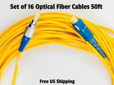 Corning SMF-28 SC to ST Single Mode OS2 Fiber Patch Cable 50 ft  Set of 16 picture