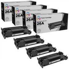 LD 4PK Replacement HP 26A CF226A Black Toner Cartridge LaserJet Pro M402d M426dw picture