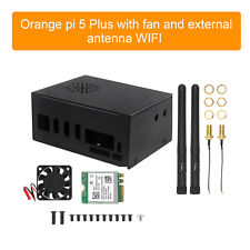 Fit for Orange pi 5 Plus metal cooling case with fan and external antenna WIFI picture