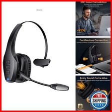 Necode A19 Trucker Bluetooth Headset Dual Noise Cancelling Mic Mute Button 55Hrs picture