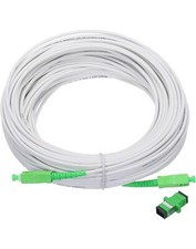 98.4Ft Fiber Optic Patch Cable Single Mode Simplex Armored Jumper Optical White picture