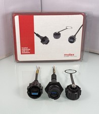 Molex Sealed Industrial Commercial USB 3.0 Solutions I/O Connector 3pc Set Kit picture
