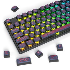 120 Keys PBT Punk Pudding Keycaps ASA Profile Shine Through Red Set picture