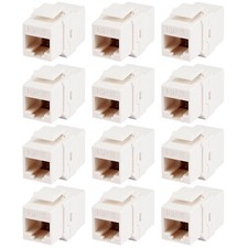 12x Cat5e RJ45 Network LAN Ethernet Keystone Jack Coupler Cable Joiner Connector picture