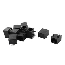 10 x Black Plastic Housing RJ45 PCB Modular Jack Socket Network Connector picture