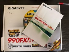 990FX AM3 + Gigabyte Ga-990fxa-ud3 with IO shield motherboard box manual TESTED picture