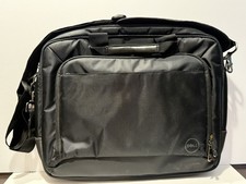 Dell Laptop Carrying Case Briefcase 16” Black Padded Computer Bag Shoulder Strap picture