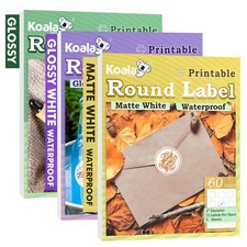 Lot Koala Printable Round Label 2 Inch Waterproof Sticker Paper for Inkjet Laser picture