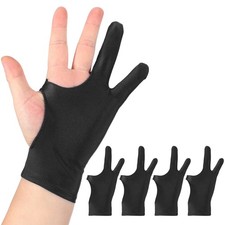 4pcs Artist Drawing Glove m Size Two Finger Graphics Painting Glove Black picture