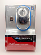 Microsoft Wireless Mobile Mouse 6000 Blue Track Technology 1383-1384 -Sealed NOS picture