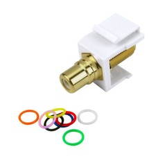 Construct Pro™ F-Connector to RCA Keystone Jack Insert (8 Color Bands, White) picture