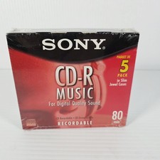 Sony CD-R Audio Music 5 CDs Pack Recordable In Slim Jewel Cases - New Sealed  picture