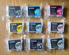 Genuine Epson 157 Ink Cartridges Set of 9 Dates: Expired picture