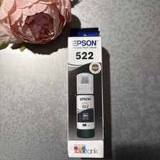 New Genuine New Epson 522 Ecotank T522120-S Black Ink Bottle 65mL Exp 02/2027 picture