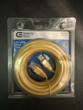 CE Commercial Electric 15 ft. CAT5e UTP Ethernet Cable, 100MHz, Yellow (575698) picture