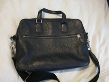 Coach hudson 5 bag signature leather in midnight navy picture
