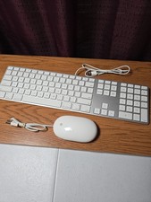 Apple A1243 Aluminum Wired Keyboard Full Size, Slim, Mac, With Mouse A1152 picture