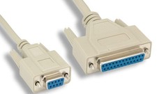 Serial Null Modem Cable 6FT DB9F DB25F picture