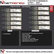 Lot Of 10 BROCADE 57-0000088-01  16GB SW 125M 850NM SFP+ picture