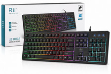 NEW Rii RK104 Wired RGB LED Gaming Keyboard Multimedia USB for PC Windows Mac picture