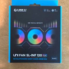 Lian Li UNI FAN SL-INF 120 RGB 120mm Black Case Fan 1-Pack 2100RPM 61.3CFM picture