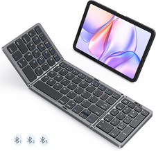 Foldable Bluetooth Keyboard with Numeric Keypad, Portable Wireless, Black Gray picture