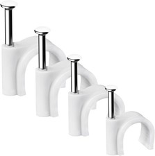 Cable Nails Clips, 400 Pcs, 4mm 6mm 8mm 10mm, Wire Wall Clips, White picture