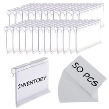 50pcs Labels for Storage Bins Plastic Label Clip, Basket Labels Clip On Wire ... picture
