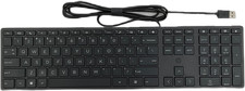 HP 320K Slim Wired USB Desktop Keyboard Black QWERTY English L96909 picture