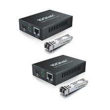 A Pair of BiDi Gigabit Multi-Mode LC Fiber to Ethernet Media Converter with 2... picture