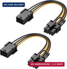 2-Pack 6 Pin to 8 Pin PCIe Adapter Power Cable - 4 Inches picture