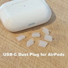 AirPods Pro 3 USB C Dust Plug Charging Port Cap Set Protective Covers Clear Gels picture