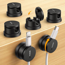 6 Pack Snap-Lock Cable Clips, Rotatable Cord Holder for Nightstand picture