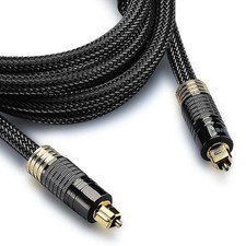 FosPower 24K Gold Plated Toslink Digital Fiber 1.8 Meters (Pack of 1), Black picture