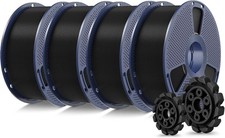 PLA+2.0 3D Filament 4-Pack: Durable Black 1.75mm, Neatly Wound & Fast Printing picture