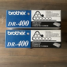 2 Brother DR-400 Drum Units OEM (1) SEALED  (1) Open Box New Original Box picture