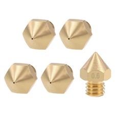 5Pcs M6x0.6mm 3D Printer Nozzle Brass Nozzles Extruder for MK8 3D Printer picture