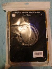 Drop And Shock Proof Case W/ Tempered Glass Screen Protector For iPad 10.2 Black picture
