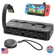 Unitek Switch TV Dock Station Portable w/ Game Card Reader 4K HDMI RJ45 USB C picture