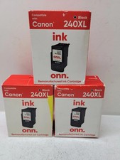 3 Pack onn Compatible Ink Cartridge For Canon 240XL Black 07/2025 picture