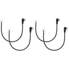 4Pcs 5V 2.4A Right Angle Micro USB Pigtail Cable 4 Pin 0.66ft Black picture