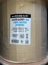 Cat6A Cable CMR Rated 4 Pairs 23AWG Solid Bare Copper 1000ft Gray picture
