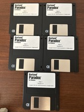 Borland Paradox for Windows 4.5 Vintage 1993 Software 3.5” Floppy 5 Disk Set picture