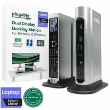 Plugable 16-in-1 Thunderbolt 4 Dock with 100W Charging, 4K Quad Monitor Setup picture