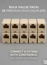 10 - Pack NEW Cat5e CAT5 RJ45 Inline Ethernet Network Patch Cable Coupler, 8P8C picture
