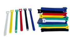 6- Colorful Microfiber  Straps Hook Loop Reusable Fastening Cable  Ties LOT picture