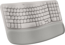 Logitech Wave Keys Ergonomic Wireless Keyboard with Palm Rest - Sand picture